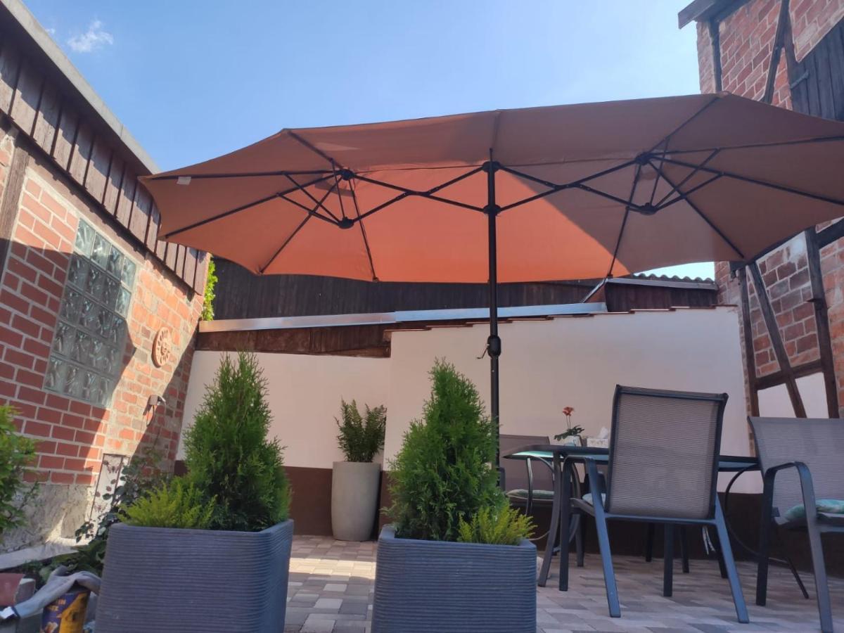 Ferienhaus Blaue Blume Mit 11 Kw Ladestation, Kamin, Terrasse, Eingezaeuntem Garten, Sauna, Wlan, Netflix, 2 Hunde Willkommen! Güntersberge Buitenkant foto